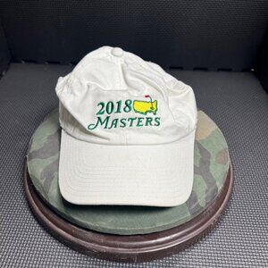 2018 Masters Golf Adjustable White Hat Embroidered Logo Cotton Pre-Owned